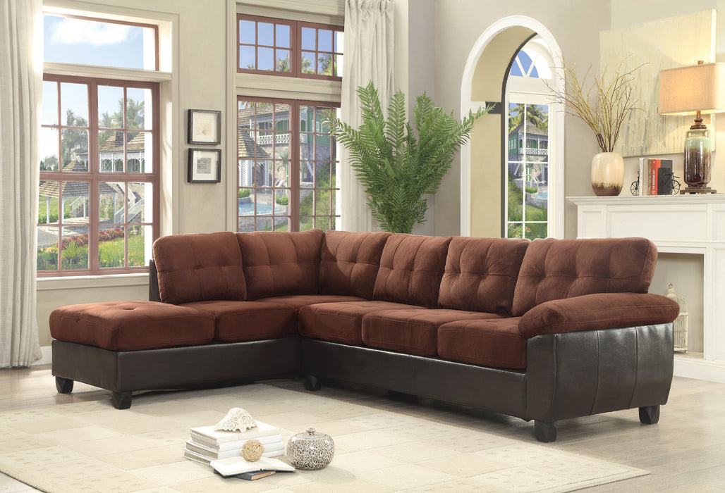 Glory Furniture - Glory Furniture Gallant Sectional, Chocolate - Microfiber