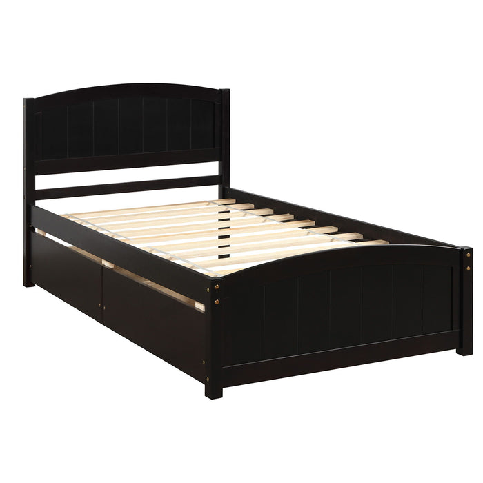 Twin Size Platform Bed With Two Drawers