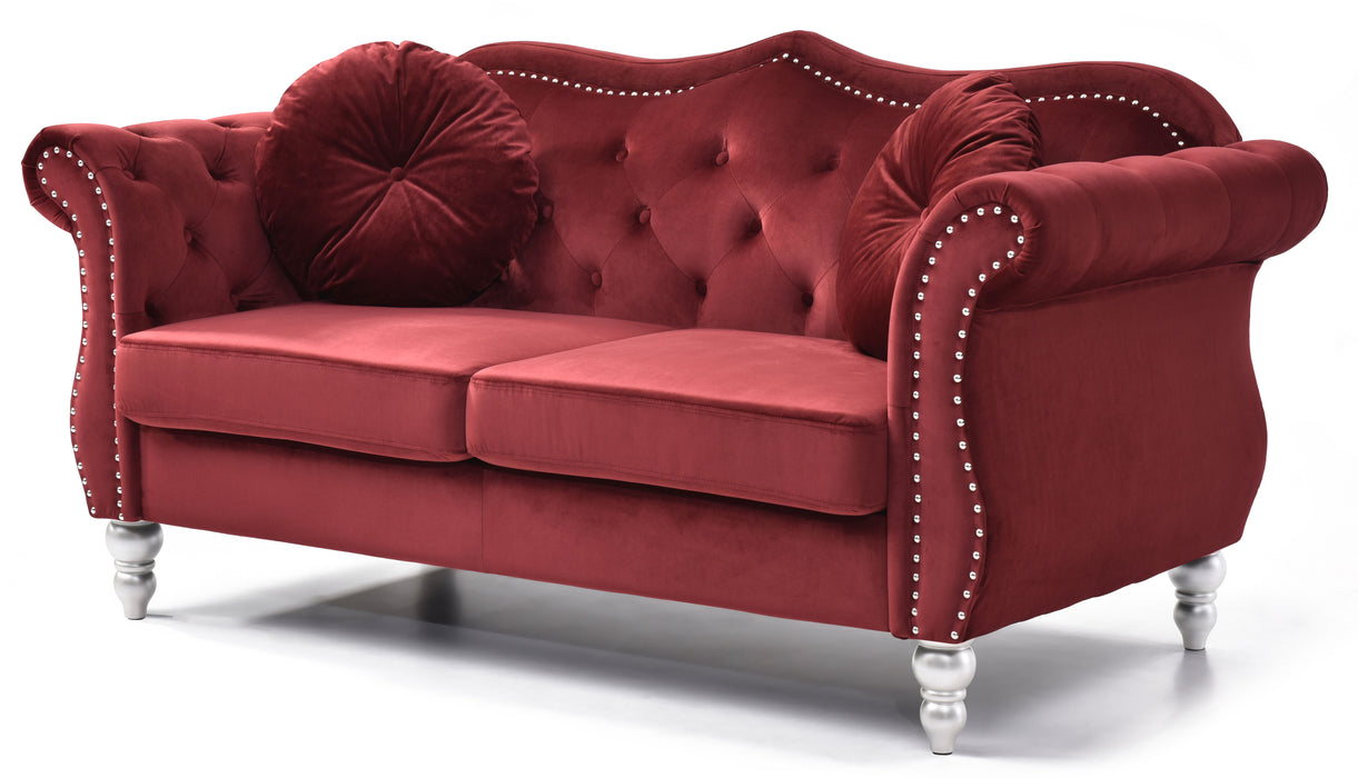 Glory Furniture Hollywood Loveseat, Burgundy