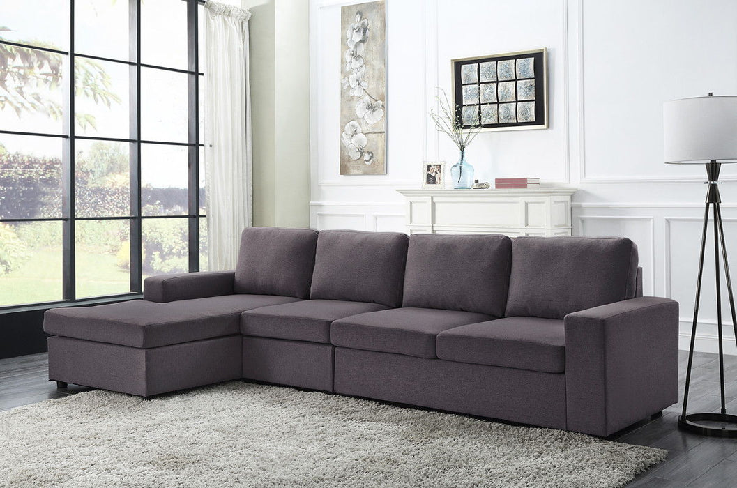 Dunlin - Sofa With Reversible Chaise - Dark Gray