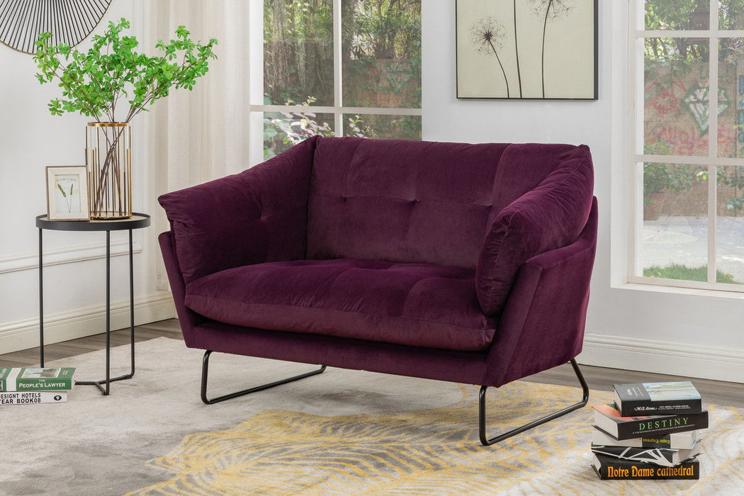 Karla - Velvet Contemporary Loveseat