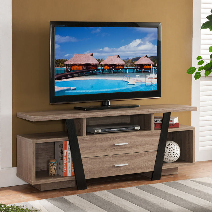 Home Entertainment Modern TV Stand With Two Drawers And Multi