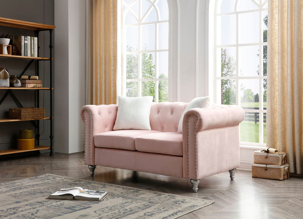 Glory Furniture Raisa Loveseat, Pink