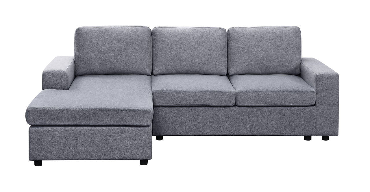 Aurelle - Linen Reversible Sectional Sofa Chaise - Light Gray