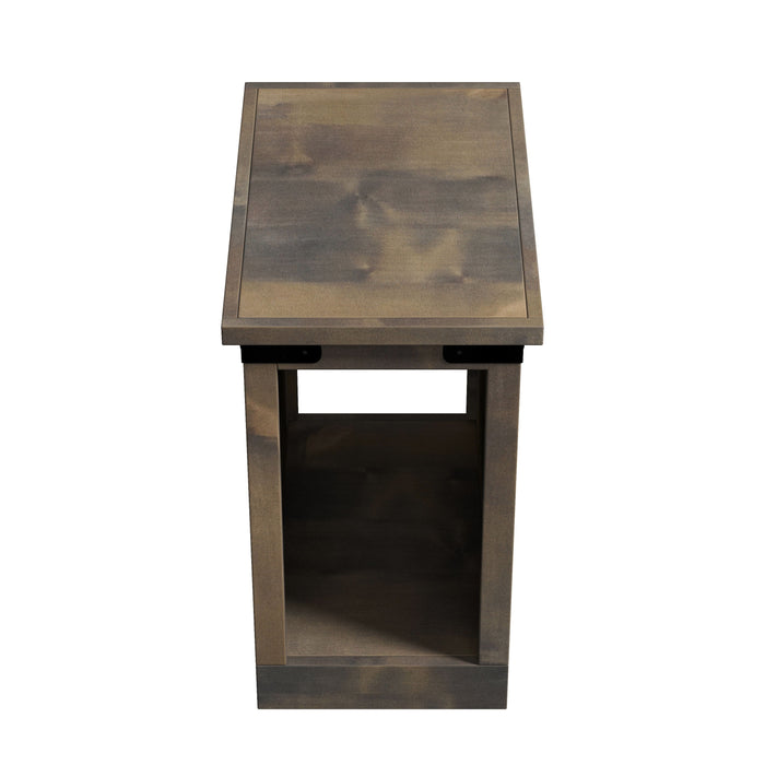 Bridgevine Home Farmhouse 14" Chairside Table, No Assembly Required, Barnwood Finish