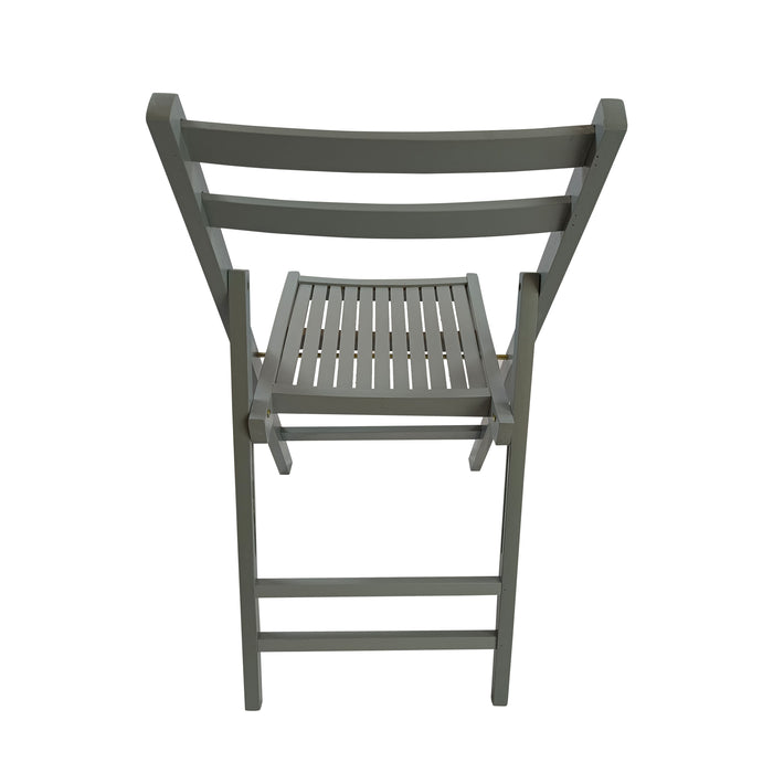 Furniture Slatted Wood Folding Special Event Chair - Gray, (Set of 4), Folding Chair, Foldable Style