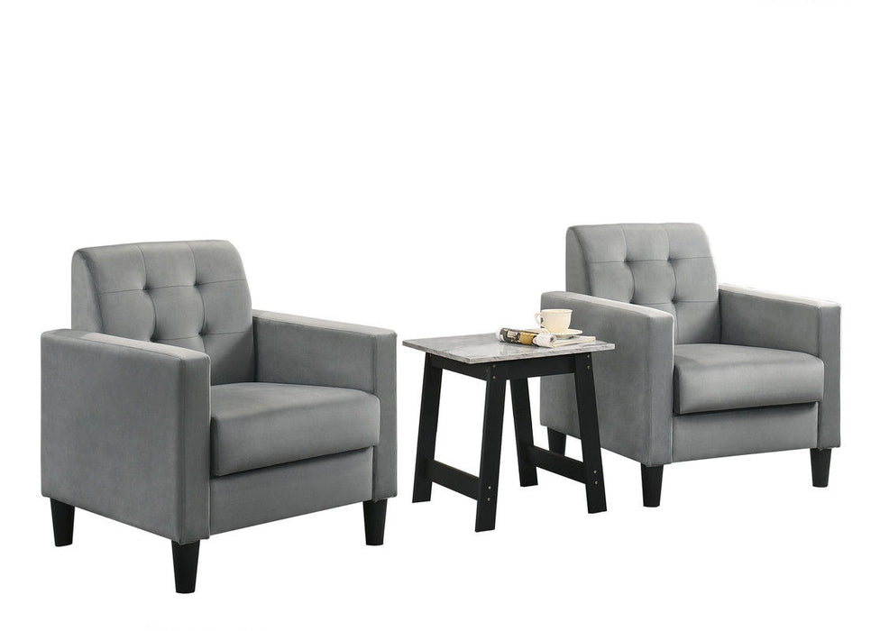 Hale - Velvet Armchairs And End Table Living Room (Set of 3)
