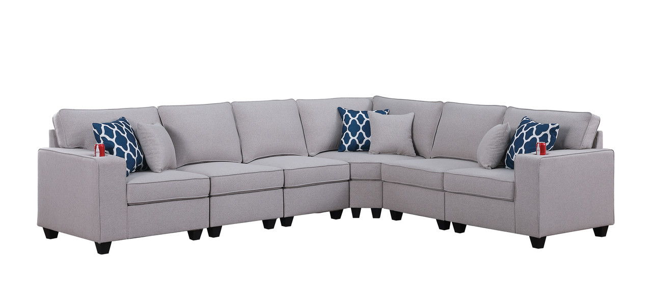 Cooper - 6 Piece Reversible Sectional Sofa With Cupholder