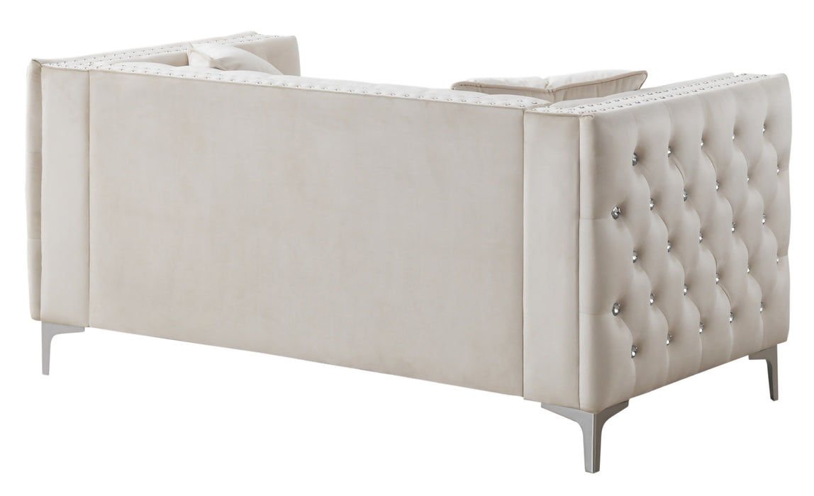 Glory Furniture Paige Loveseat, Ivory