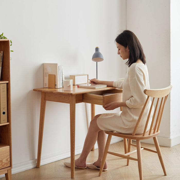 Computer Desk, Study Desk With Drawer Simple Work From Home - Oak Natural