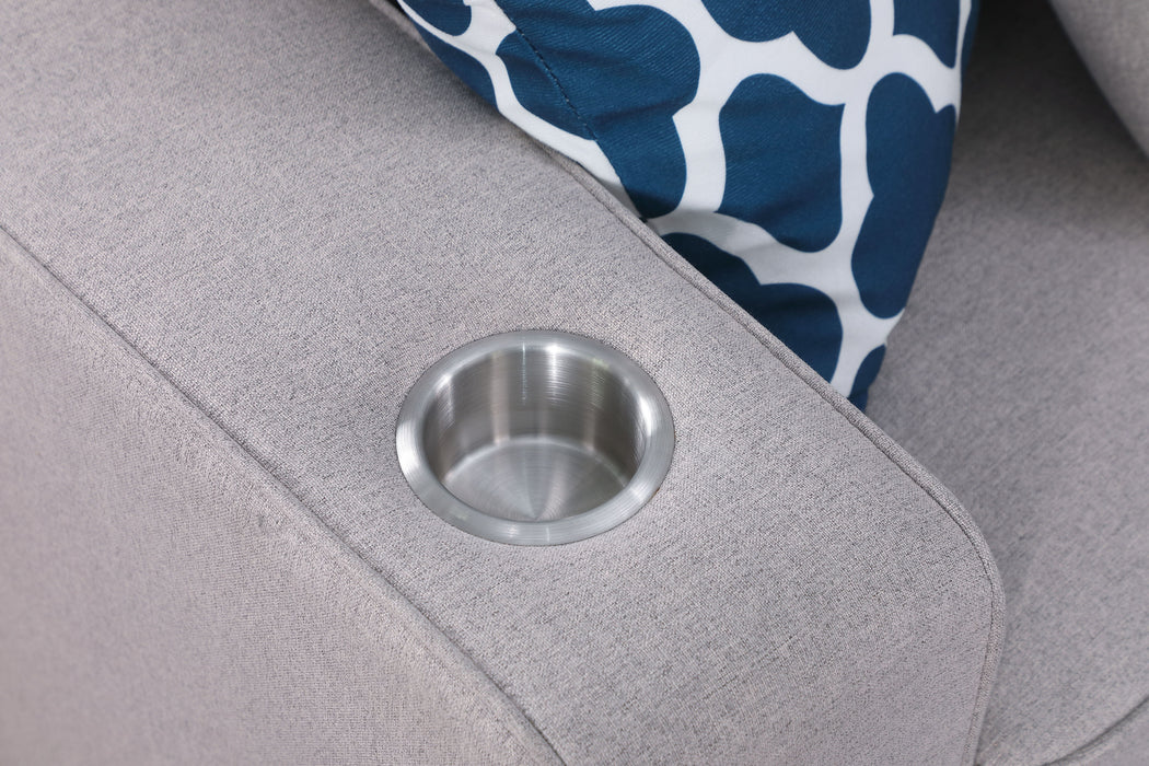 Cooper - Linen Loveseat With Cupholder