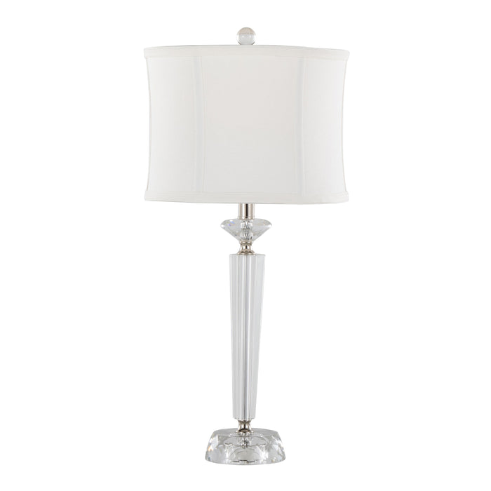 Diamond - Torch Contemporary Crystal Table Lamp (Set of 2) - Clear / Off White / Polished Nickel