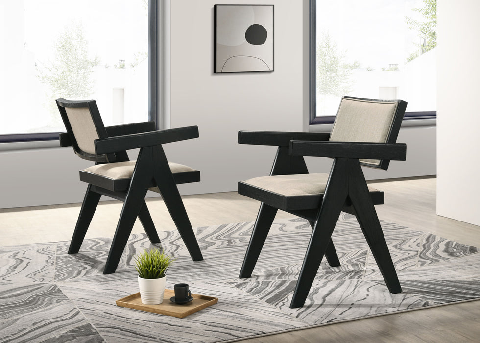 Jasper - 3 Piece Arm Chairs And Console Table (Set of 3) - Ebony Black