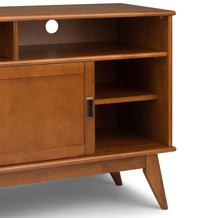 Draper - Mid Century Tall TV Media Stand - Teak Brown