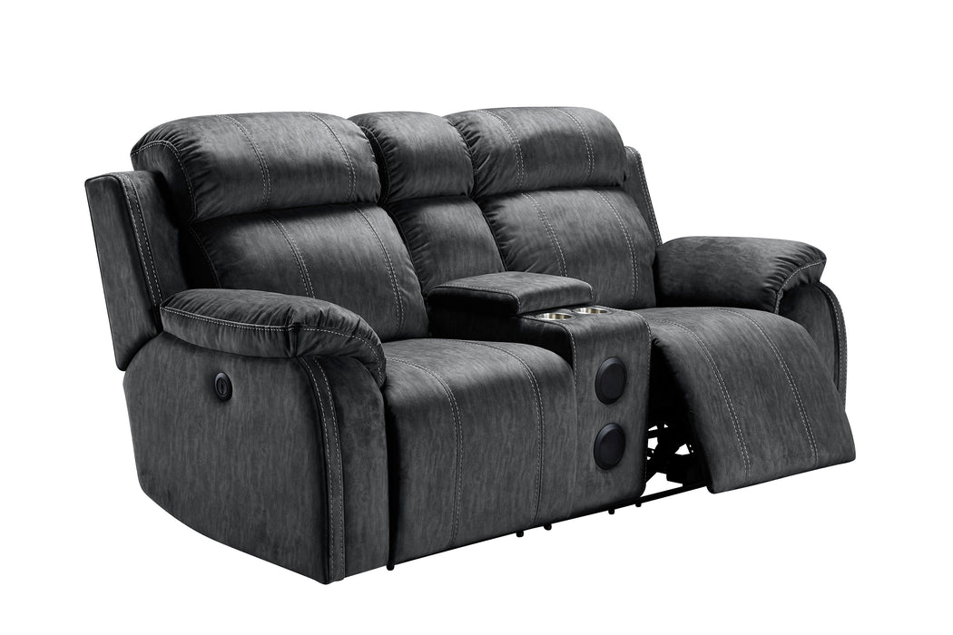 Tango - Console Loveseat With Speaker & Power Footrest