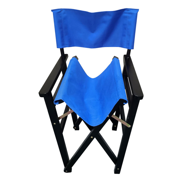 Folding Chair Wooden Director Chair Canvas Folding Chair Folding Chair (Set of 2) Populus & Canvas (Color : Blue)