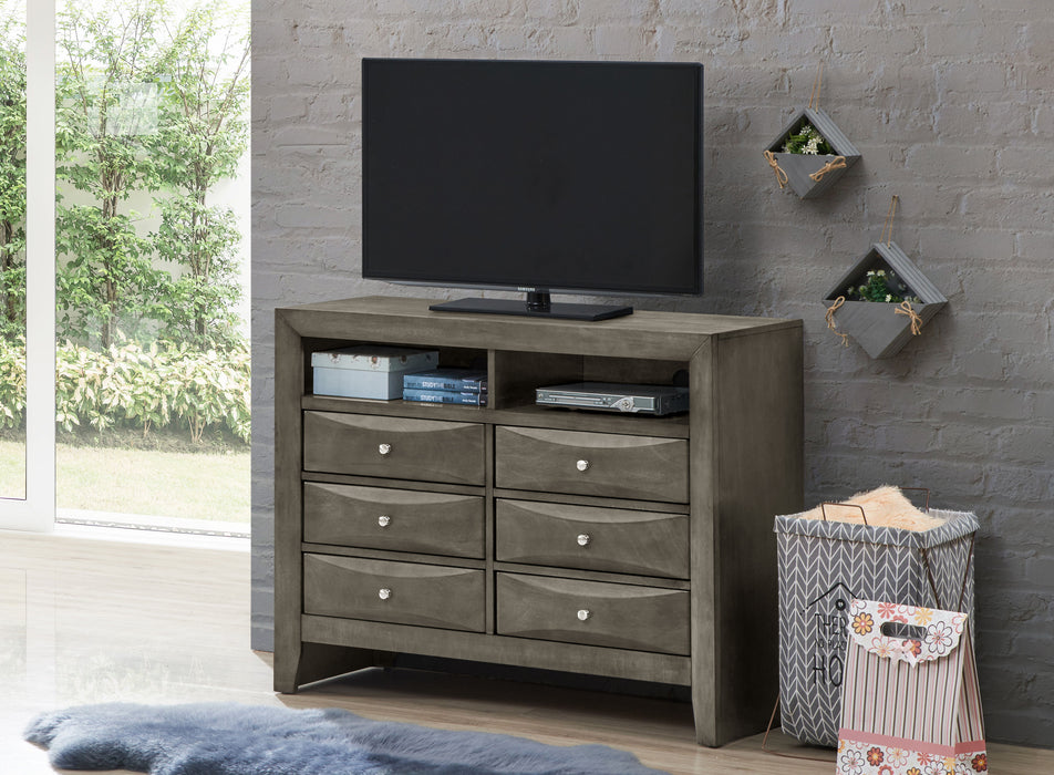 Glory Furniture Marilla Media Chest, Gray