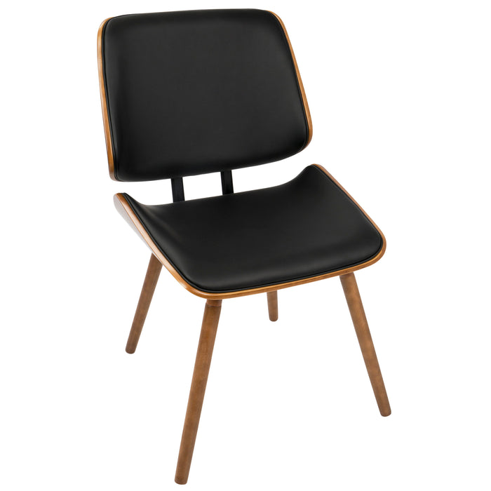 Lombardi - Mid-Century Modern Dining / Chair (Set of 2) - Walnut / Black