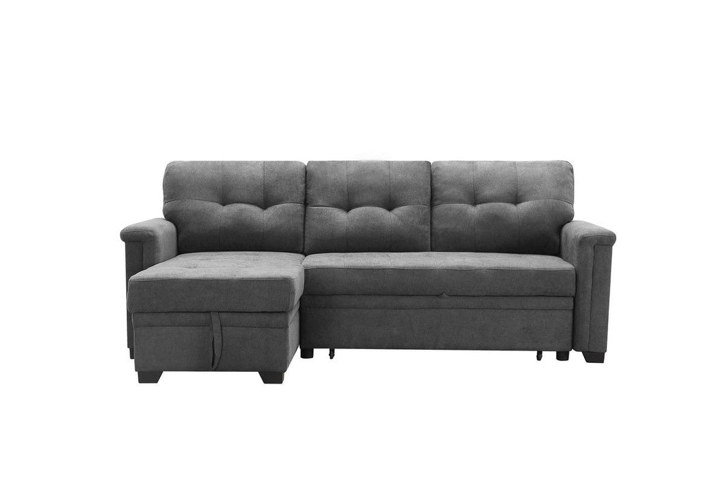 Kinsley - Woven Fabric Sleeper Sectional Sofa Chaise With USB Charger And Tablet Pocket