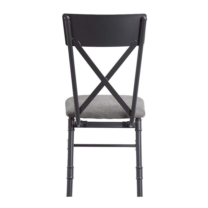 Edina - Side Chair (Set of 2) - Gray Fabric, Oak & Sandy Black Finish