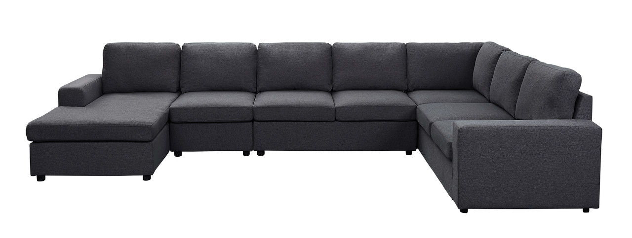 Hayden - Modular Sectional Sofa With Reversible Chaise - Dark Gray Linen