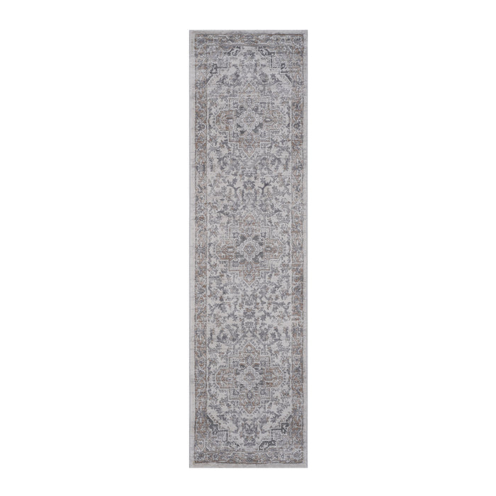 Marfi - 2' x 8' Oriental Non-Shedding Living Room Bedroom Dining Home Office Stylish And Stain Resistant Area Rug - Ivory / Beige