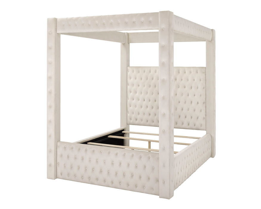 Annabelle - Queen Canopy Bed - Ivory