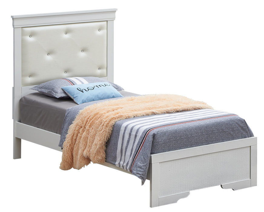 Lorana - G6590B-TB2 Twin Bed - Silver Champagne