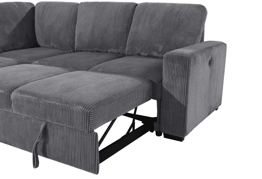 U2660 - Sectional Without Chaise And With Pullout - Gray