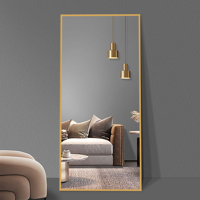 Floor Mirror Full Length Mirror Ultra Thin Aluminum Alloy Frame Modern Style Standing / Hanging Mirror Wall Mounted Mirror - Gold