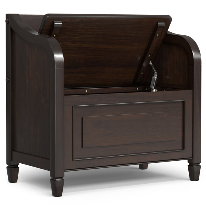 Connaught - Small Entryway Storage Bench - Chestnut Brown