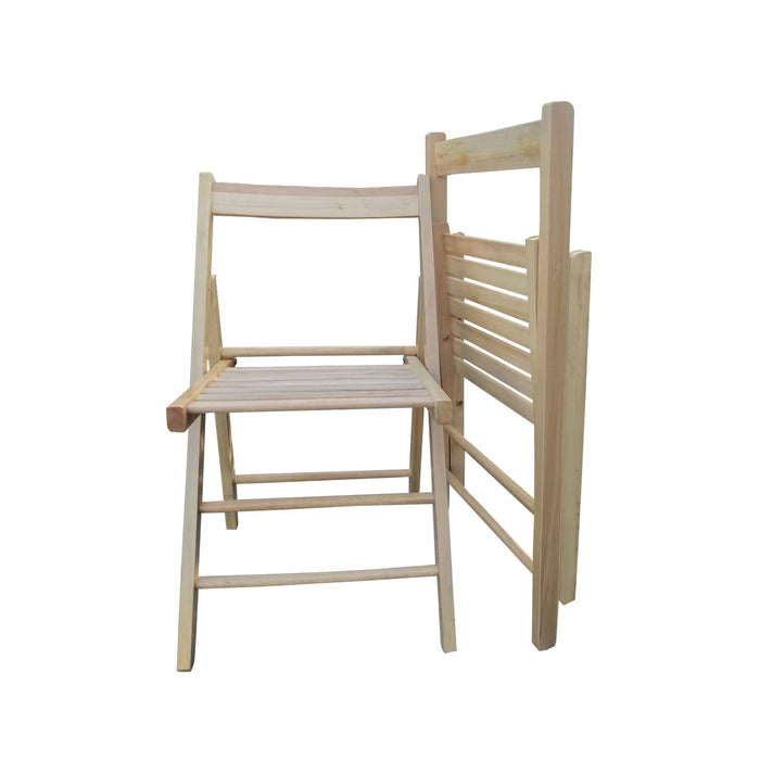 Folding Chair (Set of 2) - Foldable Style - Natural