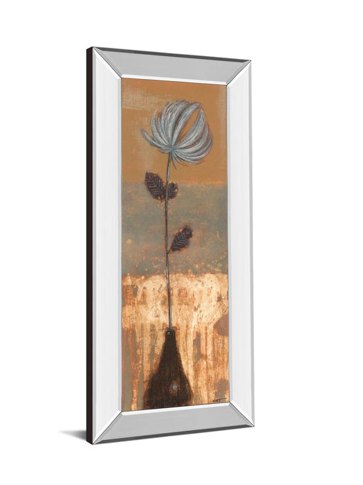 Solitary Flower Il By Norman Wyatt - Mirror Framed Print Wall Artt - Dark Gray