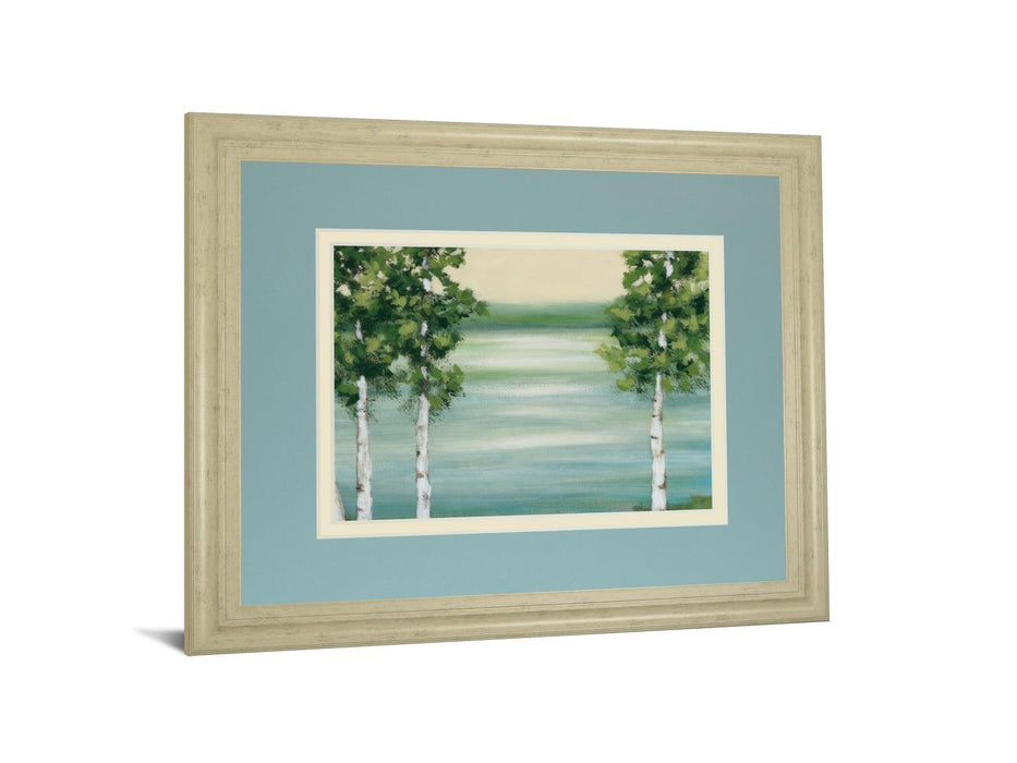 Quiet Lake By Rita Vindeszia - Framed Print Wall Art - Green