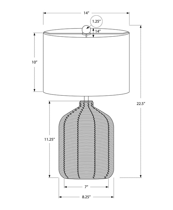 Lighting, Table Lamp, Rattan, Modern