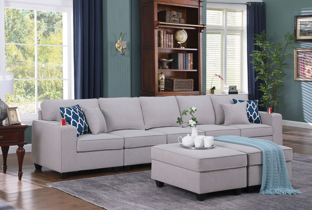 Cooper - Linen 5 Seater Sofa Set