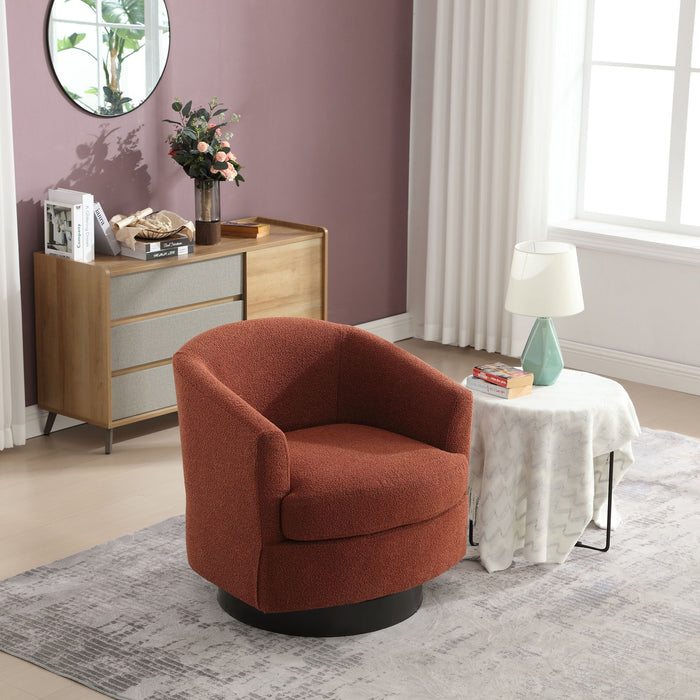 Boucle Upholstered Swivel Cuddle Accent Round Barrel Chair Modern Single Sofa, 360 Degree Circle Club Armchair For Nursery Bedroom Living Room Coffe Bar Lounge Hotel