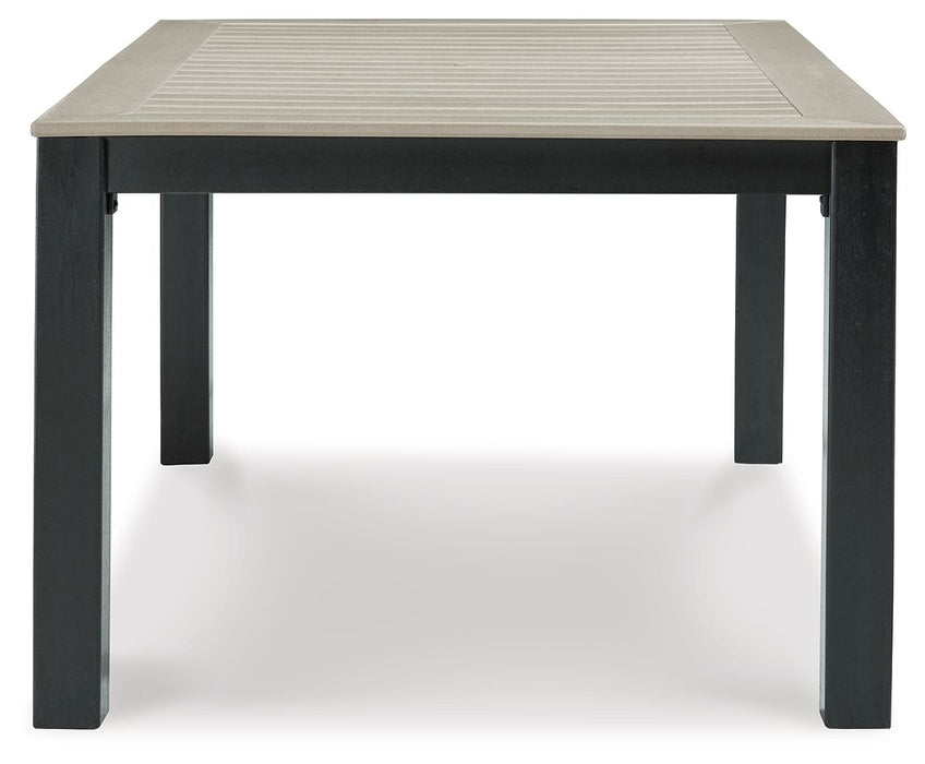 Mount Valley - Negro / Driftwood - Mesa de comedor rectangular con opción Umb