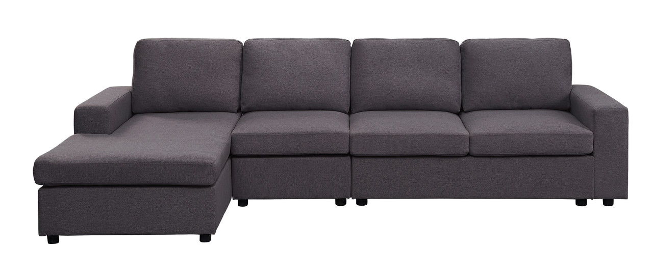 Dunlin - Sofa With Reversible Chaise - Dark Gray