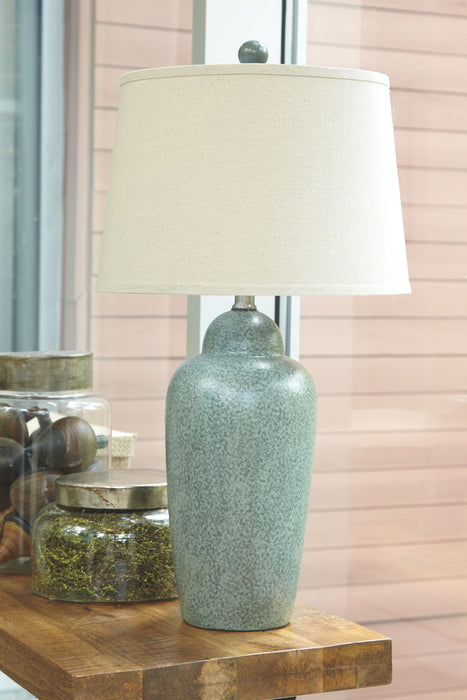 Saher - Verde - Lámpara de mesa de cerámica - Cerámica terrosa