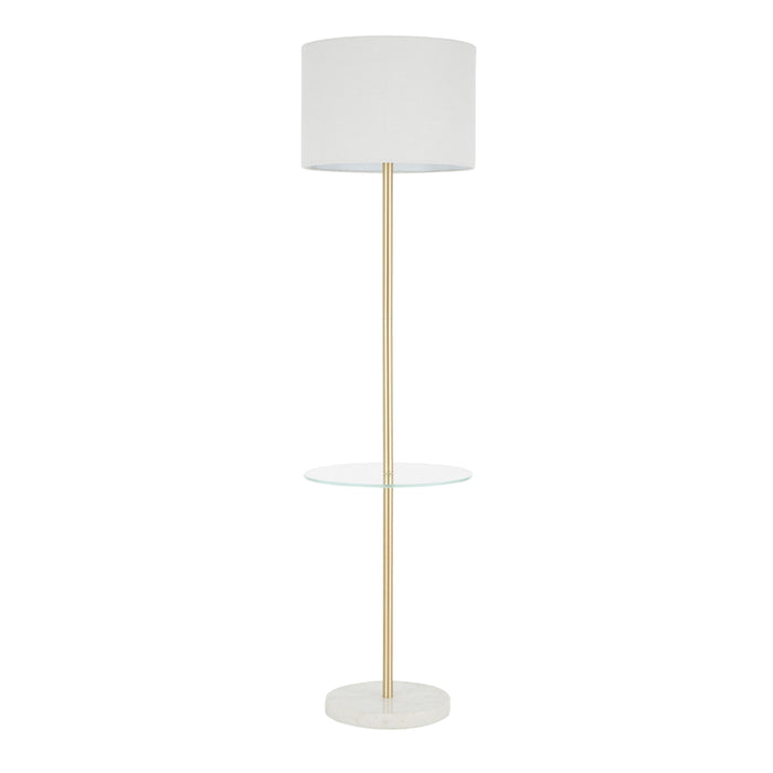 Chloe - Contemporary Shelf Floor Lamp - Clear / White