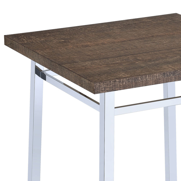 Nadia - Chrome Bar Table - Oak / White