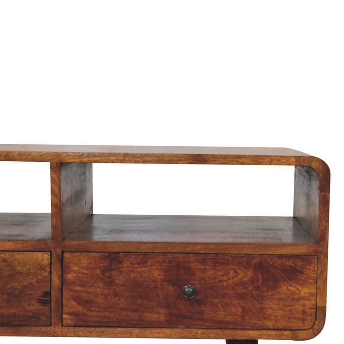 Trio Curved Media Unit - Antique Bronze