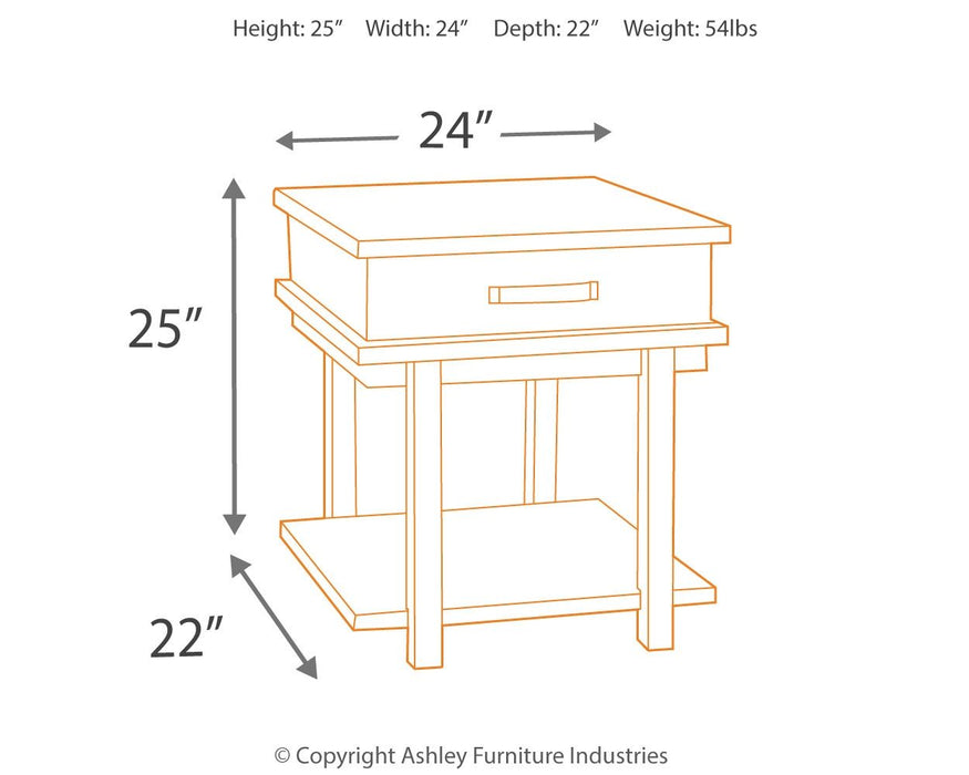 Stanah - Marrón / Beige - Mesa auxiliar rectangular