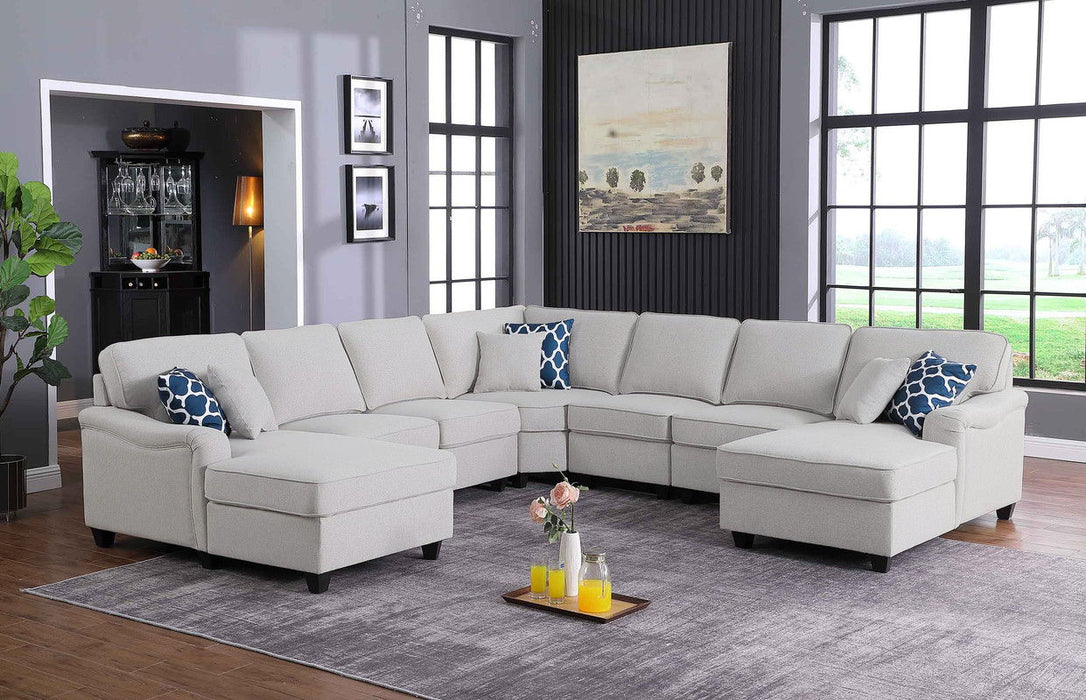 Leo - Double Chaise Modular Sectional Sofa