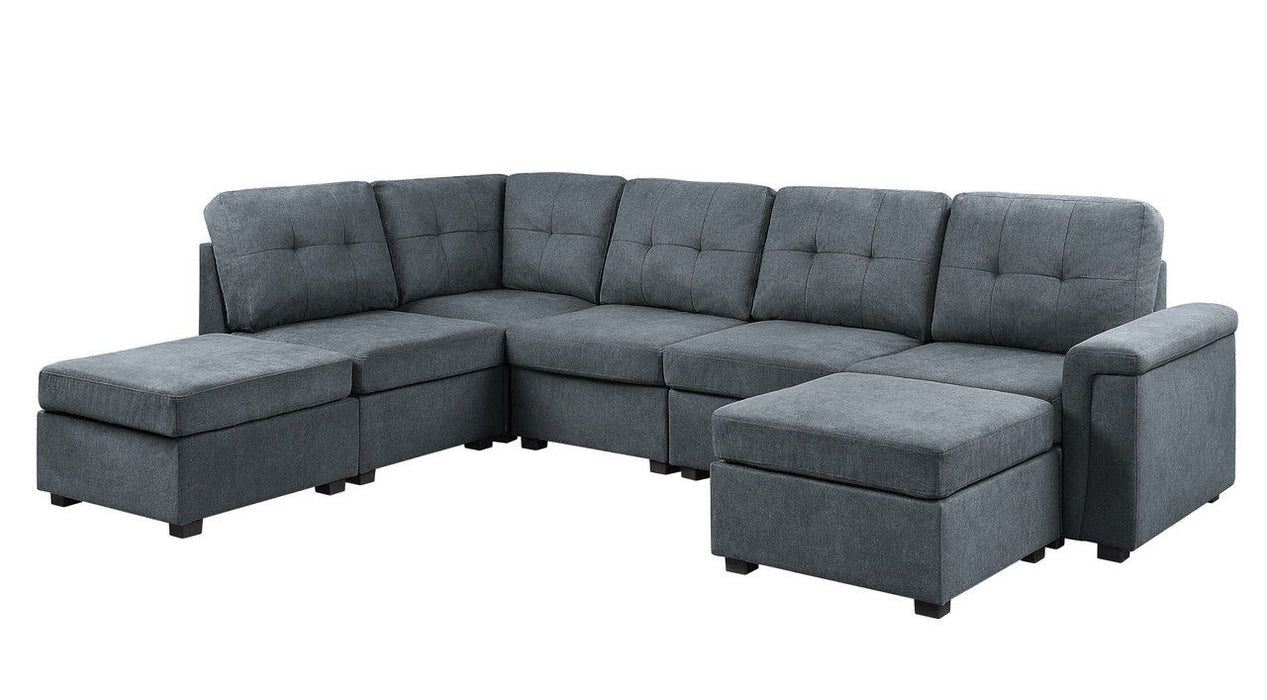 Isla - Fabric Sectional Sofa With Ottoman