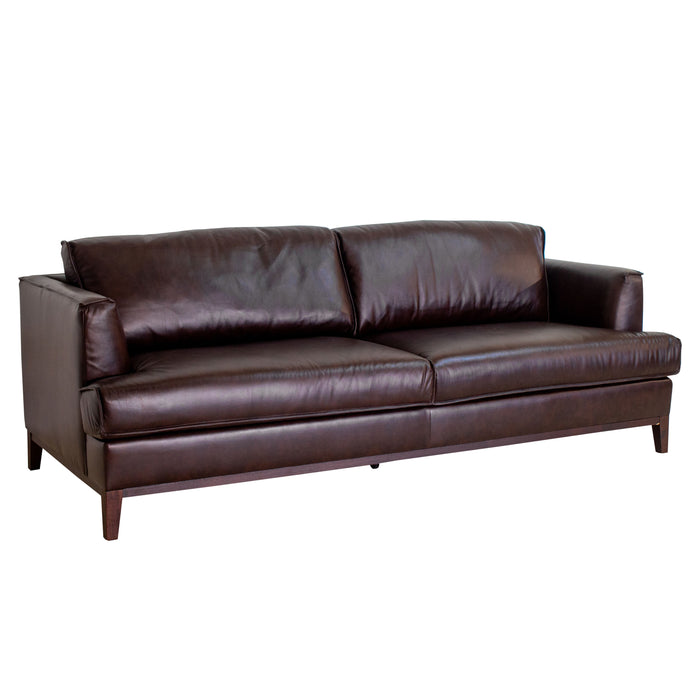 Aspen - Top Grain Leather Sofa - Dark Brown