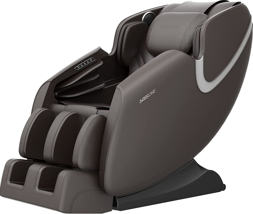 Bosscare - Massage Chair Recliner With Zero Gravity, Full Body Airbag Massage Chair With Bluetooth Speaker, Foot Roller Brown - Brown