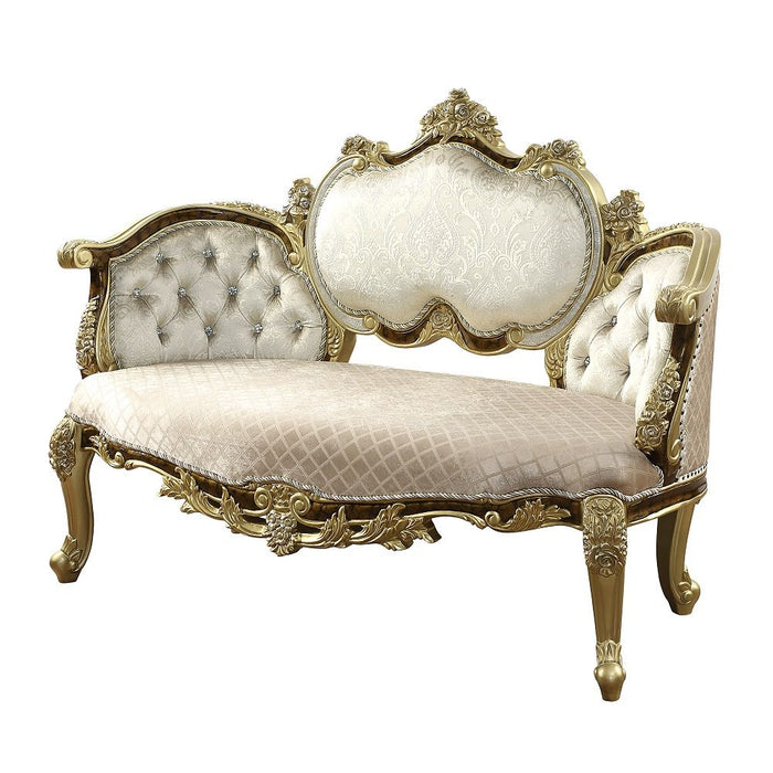 Desiderius - Bench - Beige , Antique Gold & Hand Paint Brown