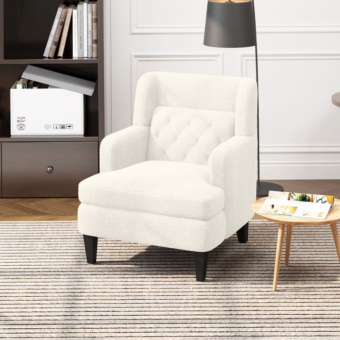 Upholstered Accent Chair Tufted Armchair For Living Room And Bedroom